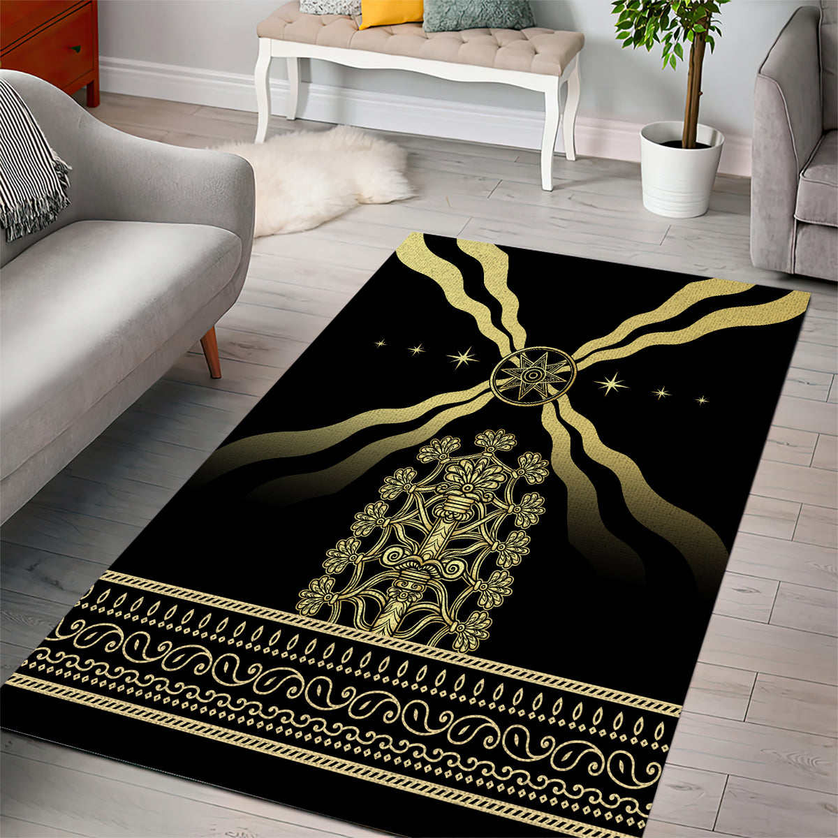 Assyria Empire Area Rug Assyrian Mythological Spirit - Wonder Print Shop