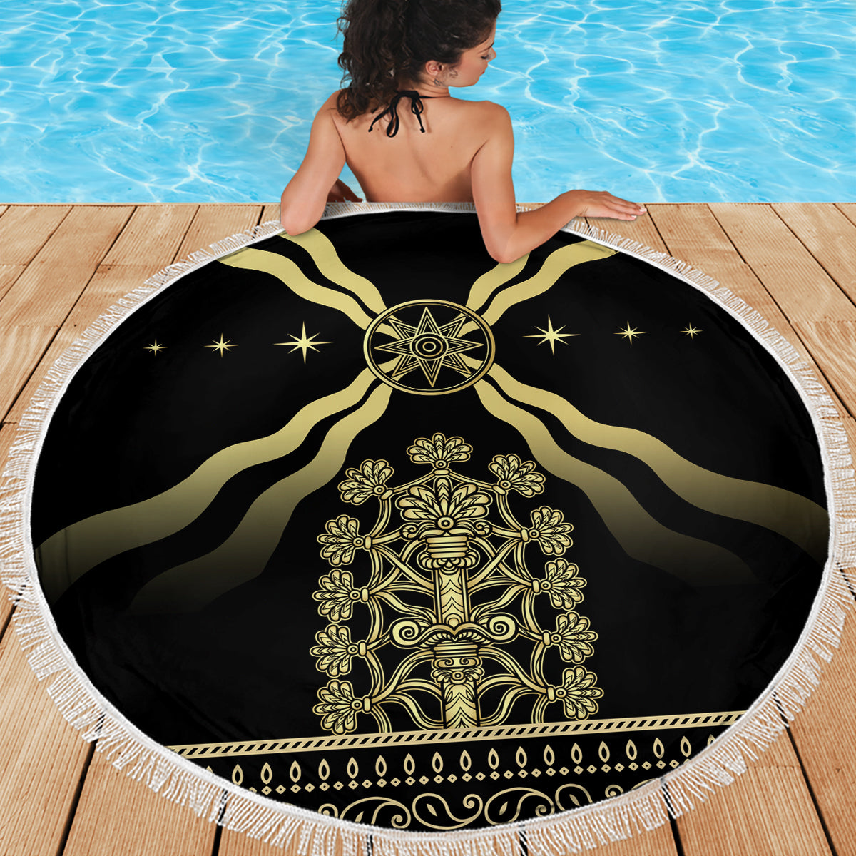 Assyria Empire Beach Blanket Assyrian Mythological Spirit - Wonder Print Shop