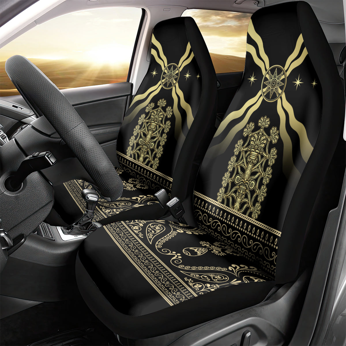 Assyria Empire Car Seat Cover Assyrian Mythological Spirit - Wonder Print Shop