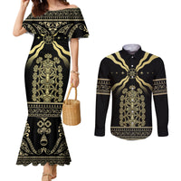 Assyria Empire Couples Matching Mermaid Dress and Long Sleeve Button Shirt Assyrian Mythological Spirit