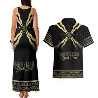 Assyria Empire Couples Matching Tank Maxi Dress and Hawaiian Shirt Assyrian Mythological Spirit - Wonder Print Shop