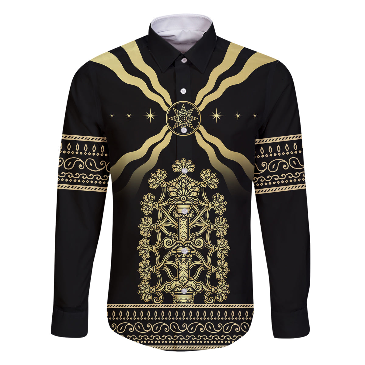 Assyria Empire Family Matching Off The Shoulder Long Sleeve Dress and Hawaiian Shirt Assyrian Mythological Spirit - Wonder Print Shop