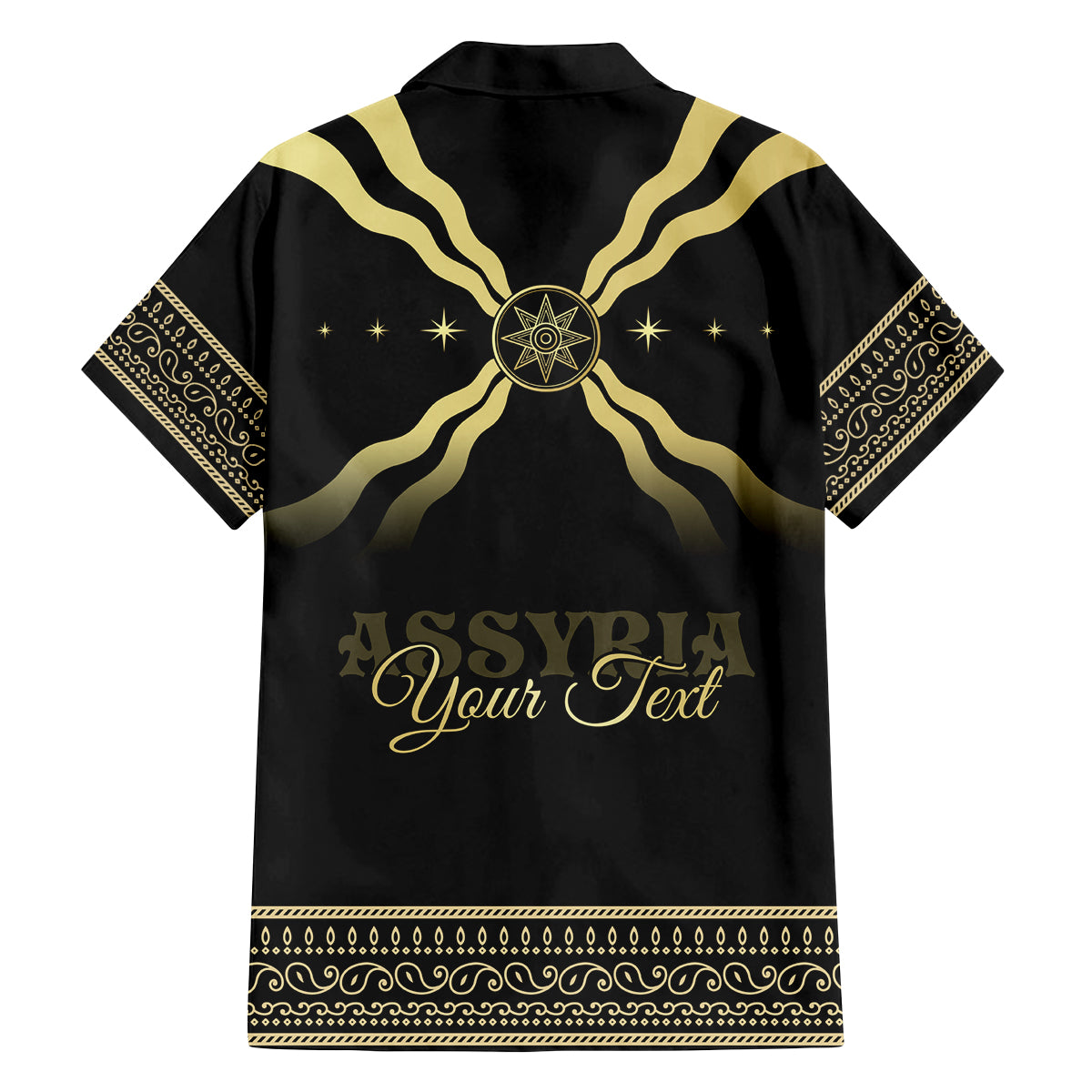 Assyria Empire Family Matching Off Shoulder Short Dress and Hawaiian Shirt Assyrian Mythological Spirit - Wonder Print Shop