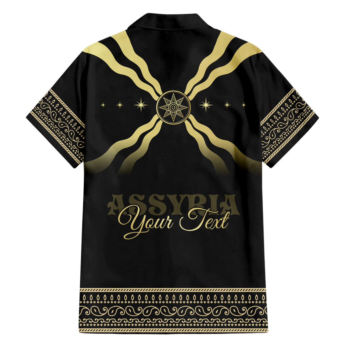 Assyria Empire Family Matching Short Sleeve Bodycon Dress and Hawaiian Shirt Assyrian Mythological Spirit - Wonder Print Shop