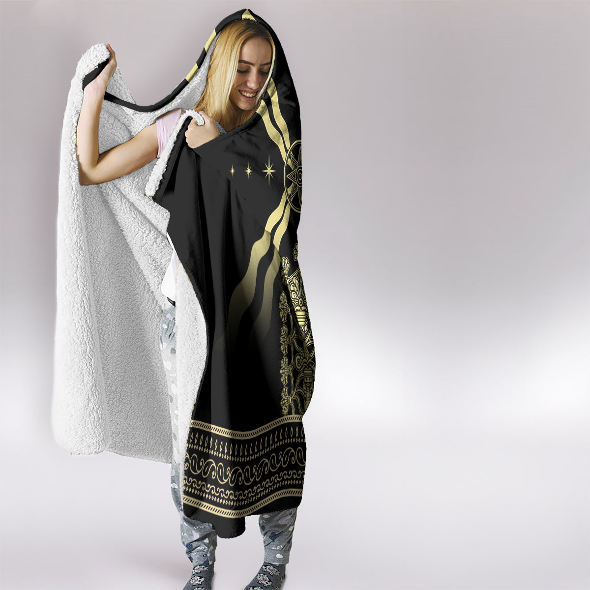 Assyria Empire Hooded Blanket Assyrian Mythological Spirit