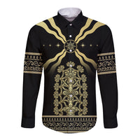 Assyria Empire Long Sleeve Button Shirt Assyrian Mythological Spirit - Wonder Print Shop