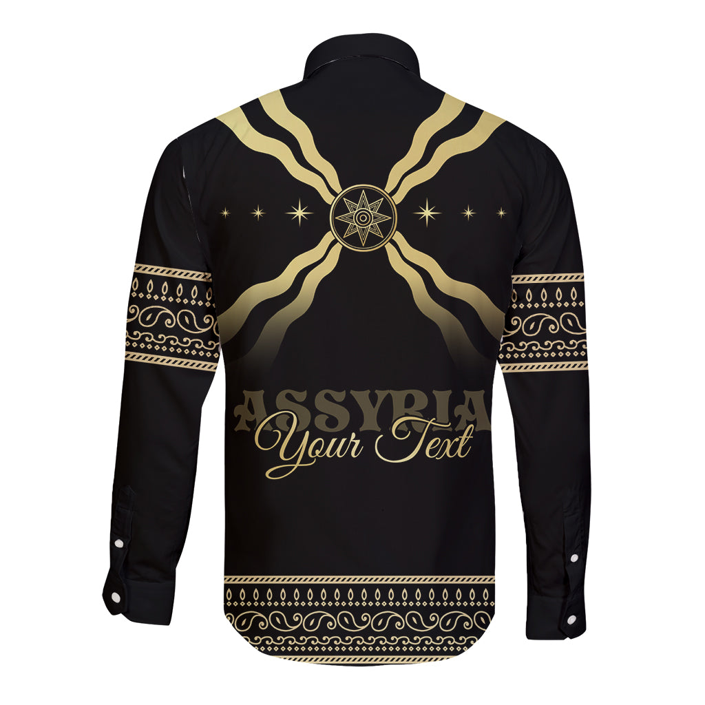 Assyria Empire Long Sleeve Button Shirt Assyrian Mythological Spirit - Wonder Print Shop