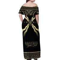 Assyria Empire Off Shoulder Maxi Dress Assyrian Mythological Spirit - Wonder Print Shop