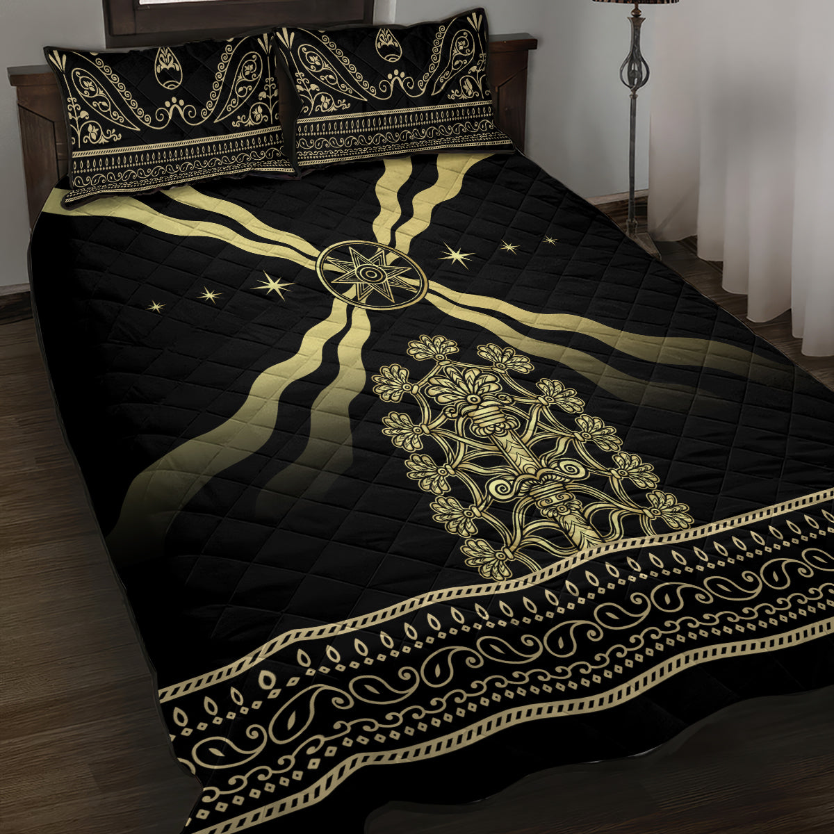 Assyria Empire Quilt Bed Set Assyrian Mythological Spirit - Wonder Print Shop