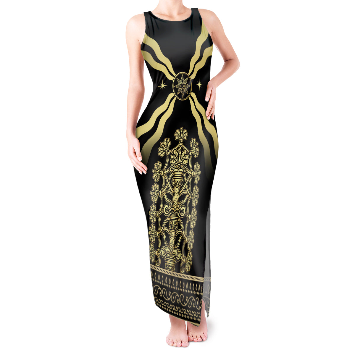 Assyria Empire Tank Maxi Dress Assyrian Mythological Spirit - Wonder Print Shop
