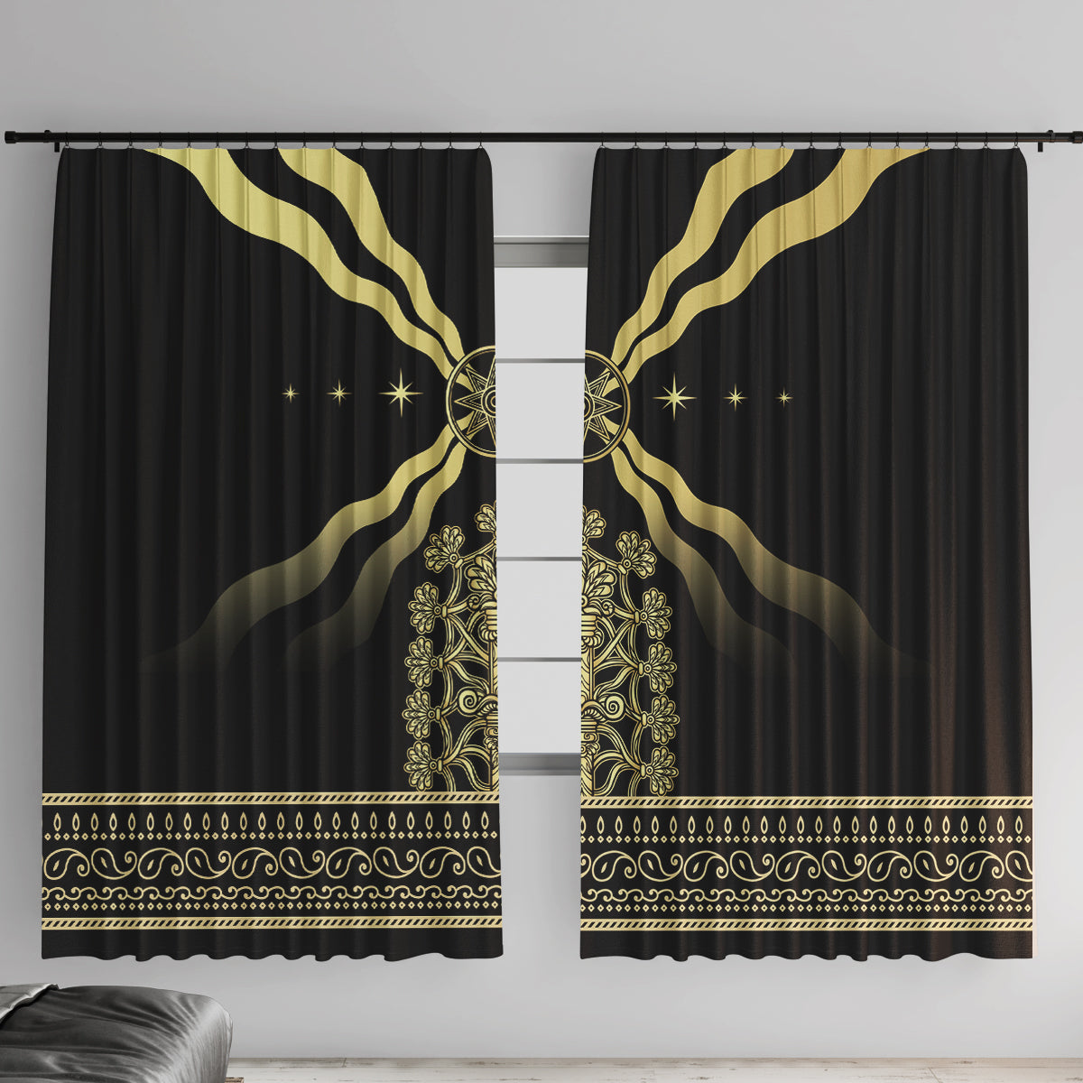 Assyria Empire Window Curtain Assyrian Mythological Spirit - Wonder Print Shop