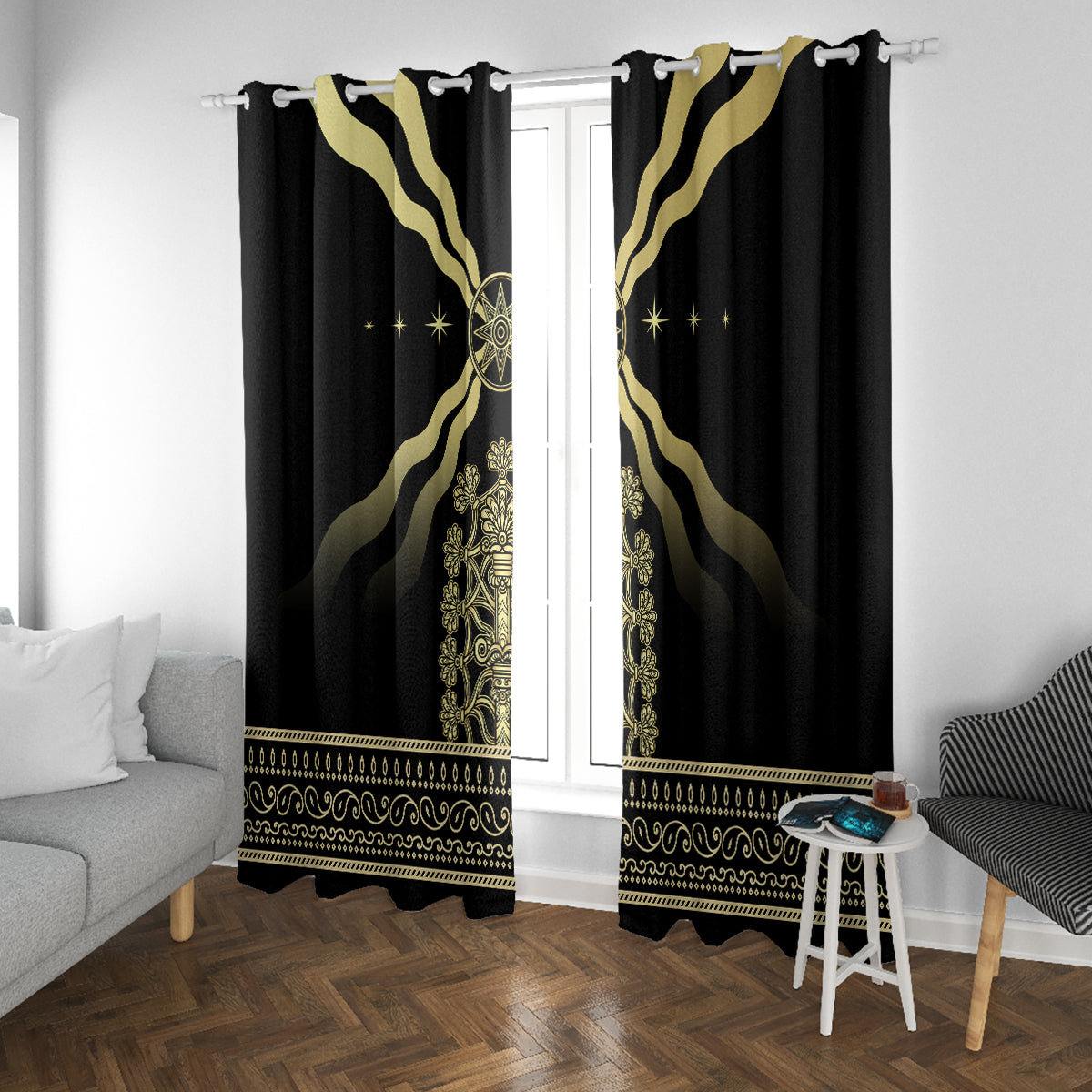 Assyria Empire Window Curtain Assyrian Mythological Spirit - Wonder Print Shop