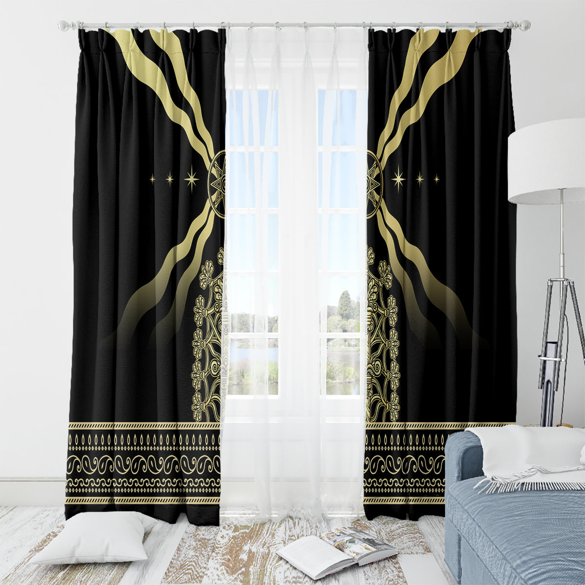 Assyria Empire Window Curtain Assyrian Mythological Spirit - Wonder Print Shop