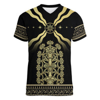 Assyria Empire Women V Neck T Shirt Assyrian Mythological Spirit - Wonder Print Shop