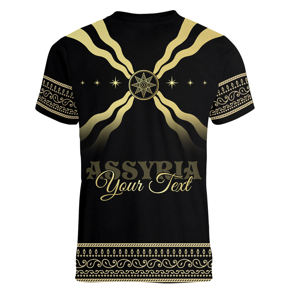 Assyria Empire Women V Neck T Shirt Assyrian Mythological Spirit - Wonder Print Shop