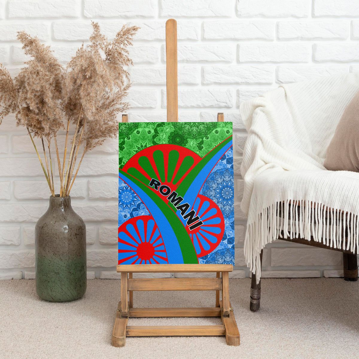 International Romani Day 2024 Canvas Wall Art Gypsy Pattern Tribal - Wonder Print Shop