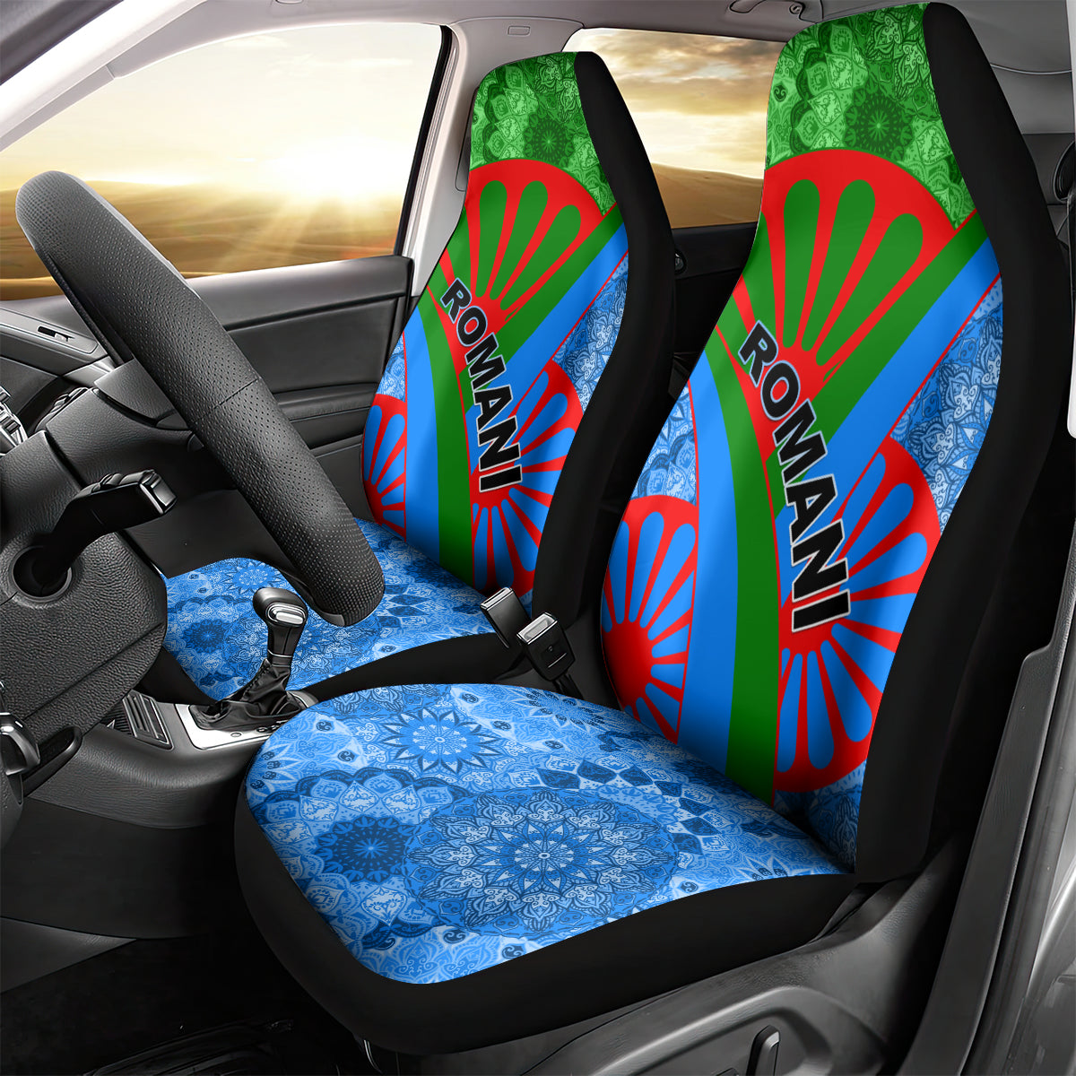 International Romani Day 2024 Car Seat Cover Gypsy Pattern Tribal - Wonder Print Shop