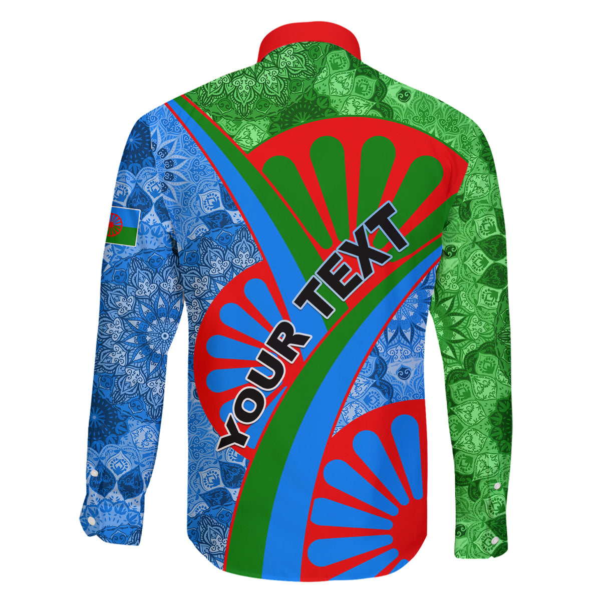 International Romani Day 2024 Family Matching Off The Shoulder Long Sleeve Dress and Hawaiian Shirt Gypsy Pattern Tribal - Wonder Print Shop