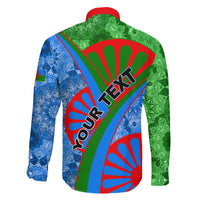 International Romani Day 2024 Family Matching Off The Shoulder Long Sleeve Dress and Hawaiian Shirt Gypsy Pattern Tribal - Wonder Print Shop