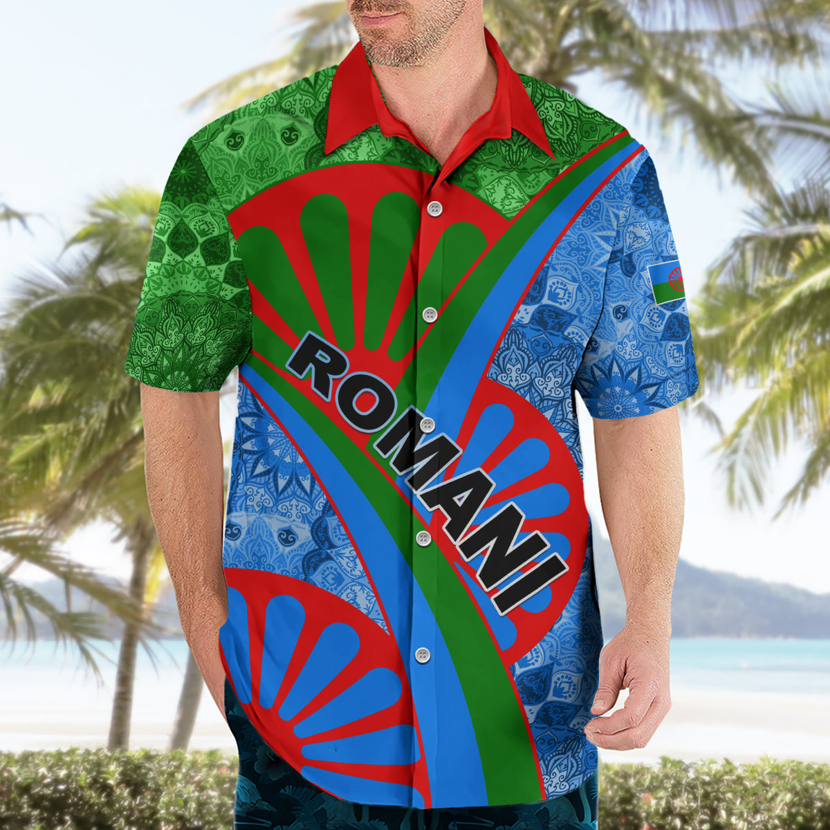 International Romani Day 2024 Hawaiian Shirt Gypsy Pattern Tribal - Wonder Print Shop