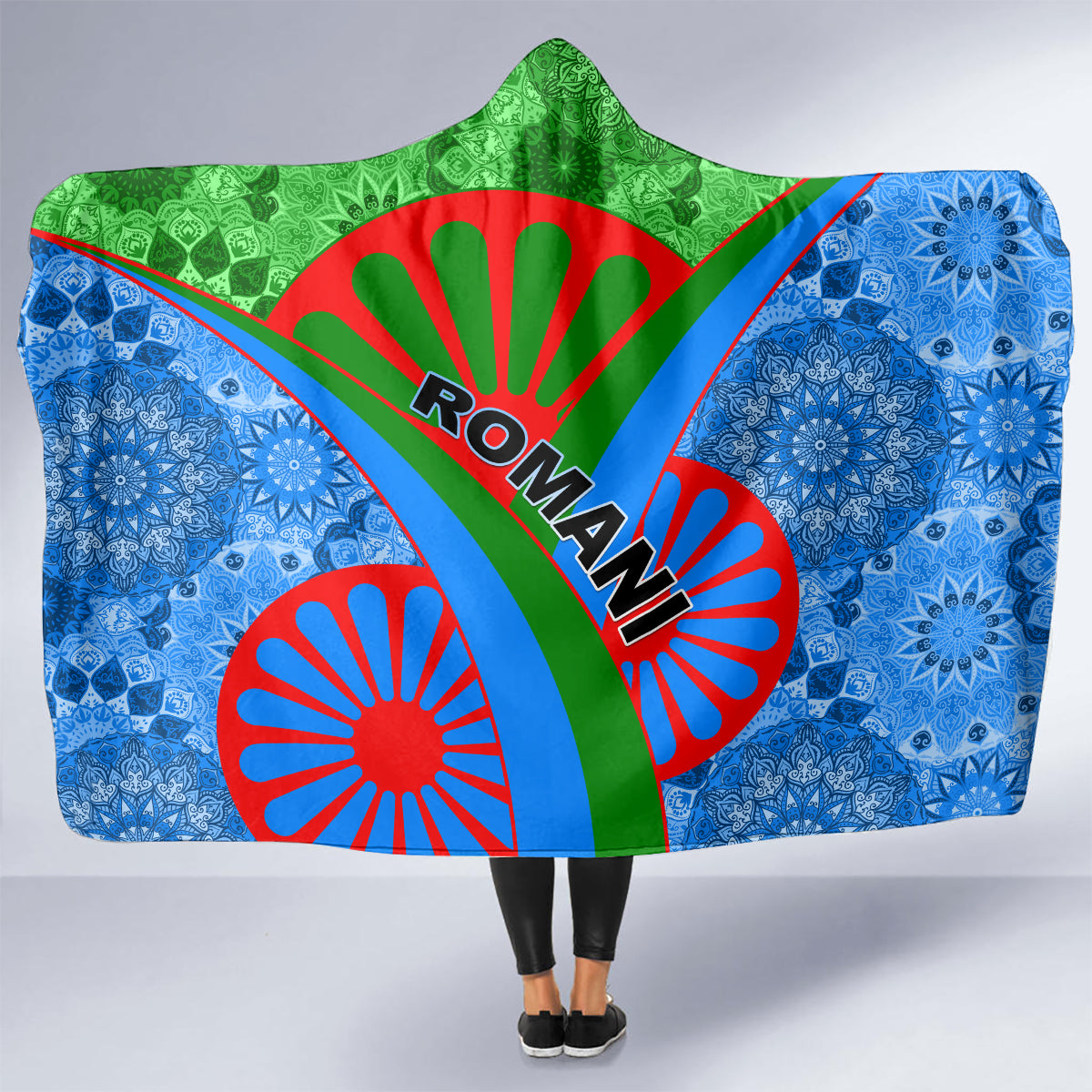 International Romani Day 2024 Hooded Blanket Gypsy Pattern Tribal