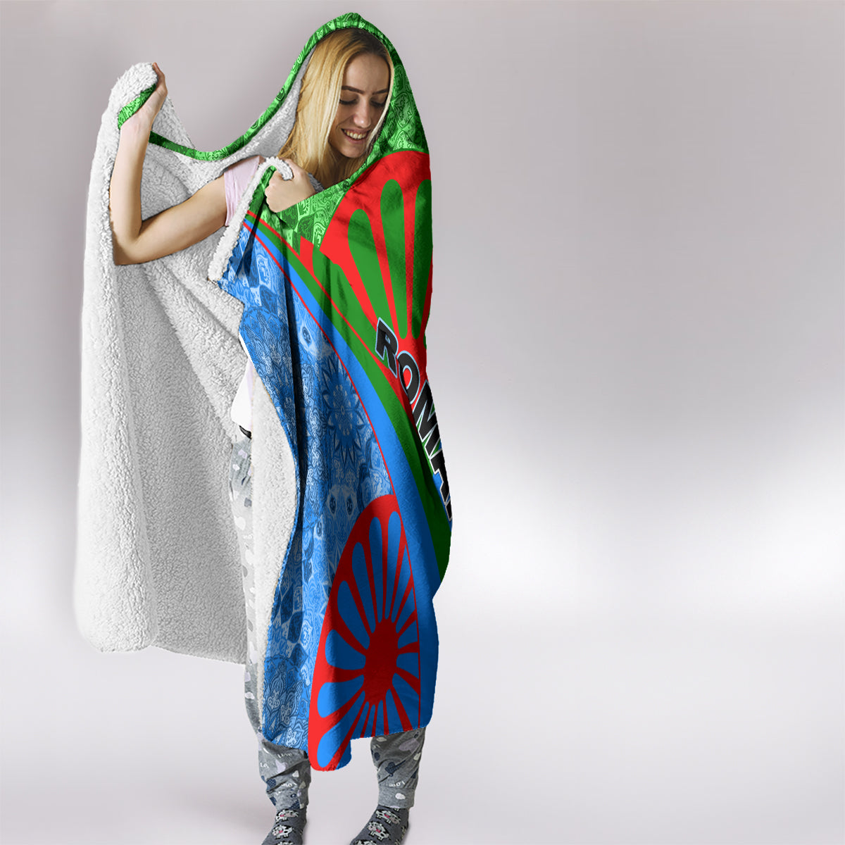International Romani Day 2024 Hooded Blanket Gypsy Pattern Tribal