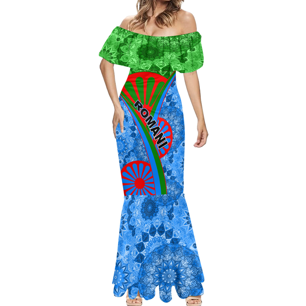 International Romani Day 2024 Mermaid Dress Gypsy Pattern Tribal - Wonder Print Shop