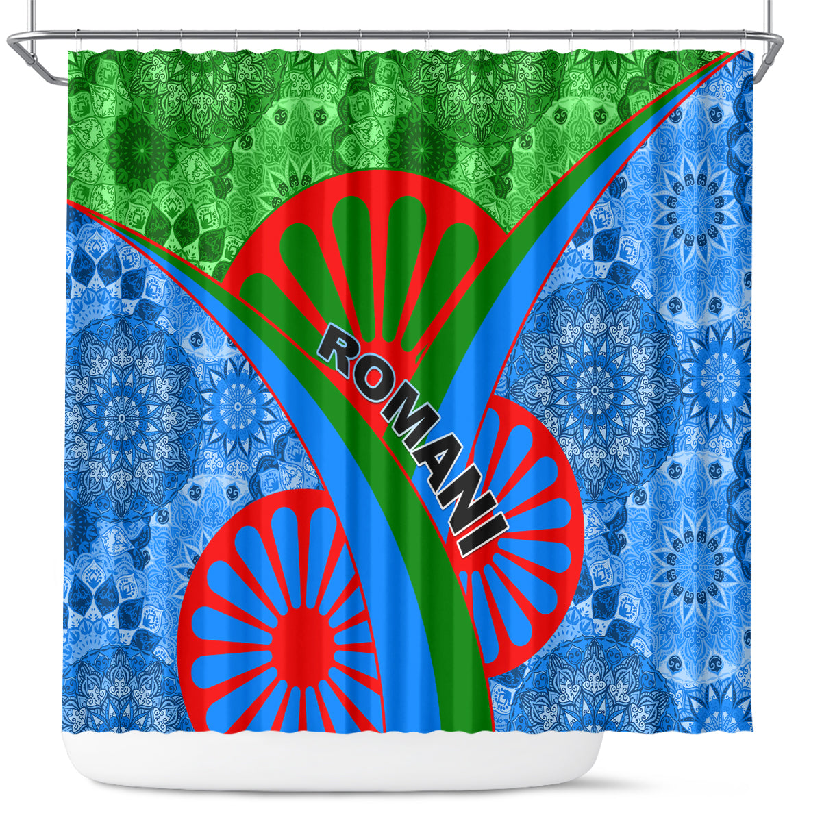 International Romani Day 2024 Shower Curtain Gypsy Pattern Tribal