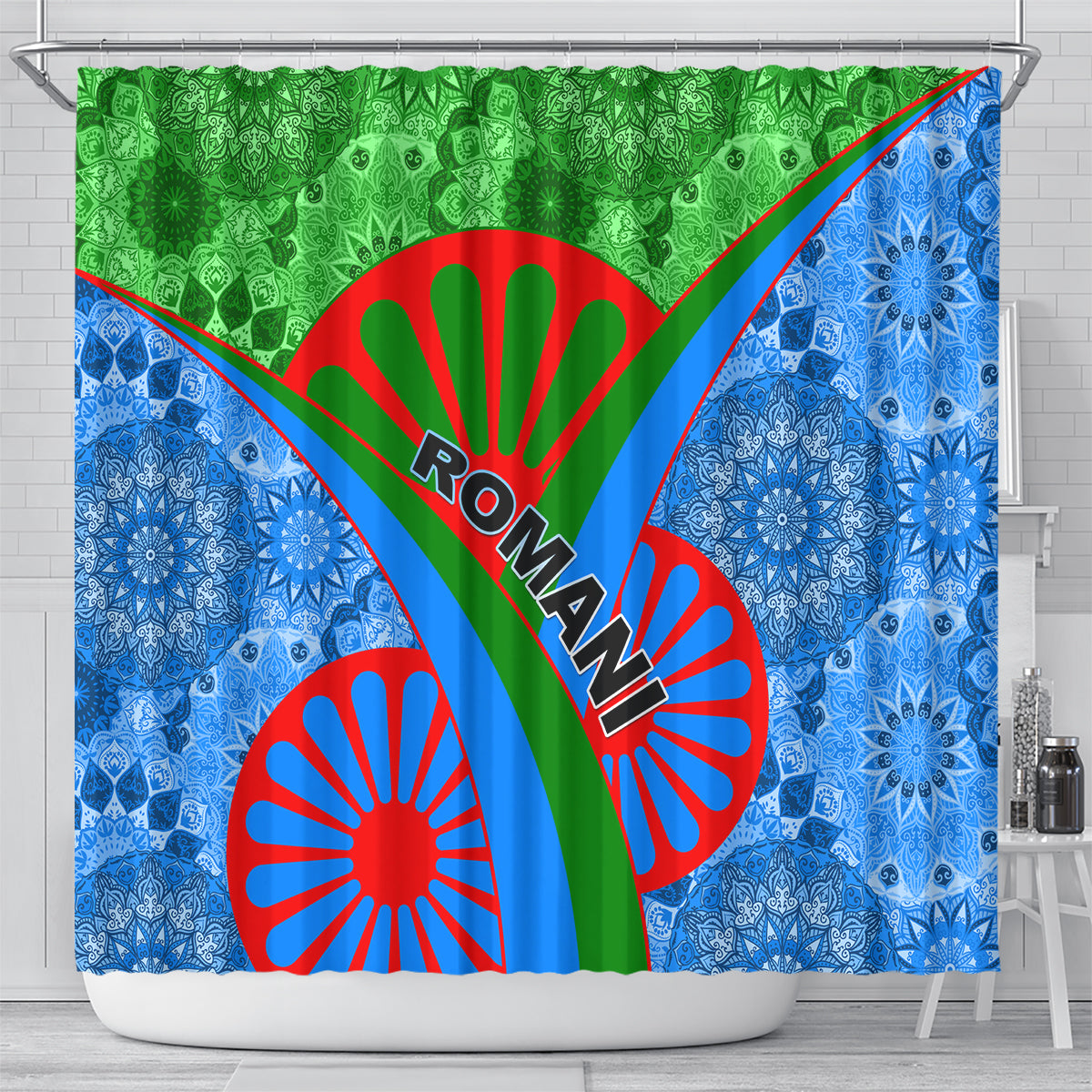International Romani Day 2024 Shower Curtain Gypsy Pattern Tribal
