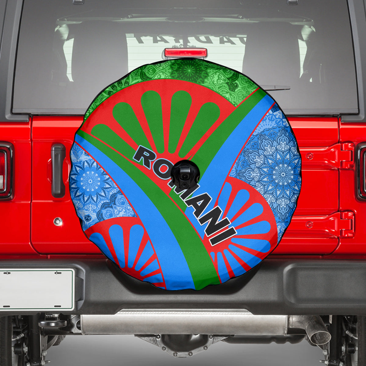 International Romani Day 2024 Spare Tire Cover Gypsy Pattern Tribal - Wonder Print Shop