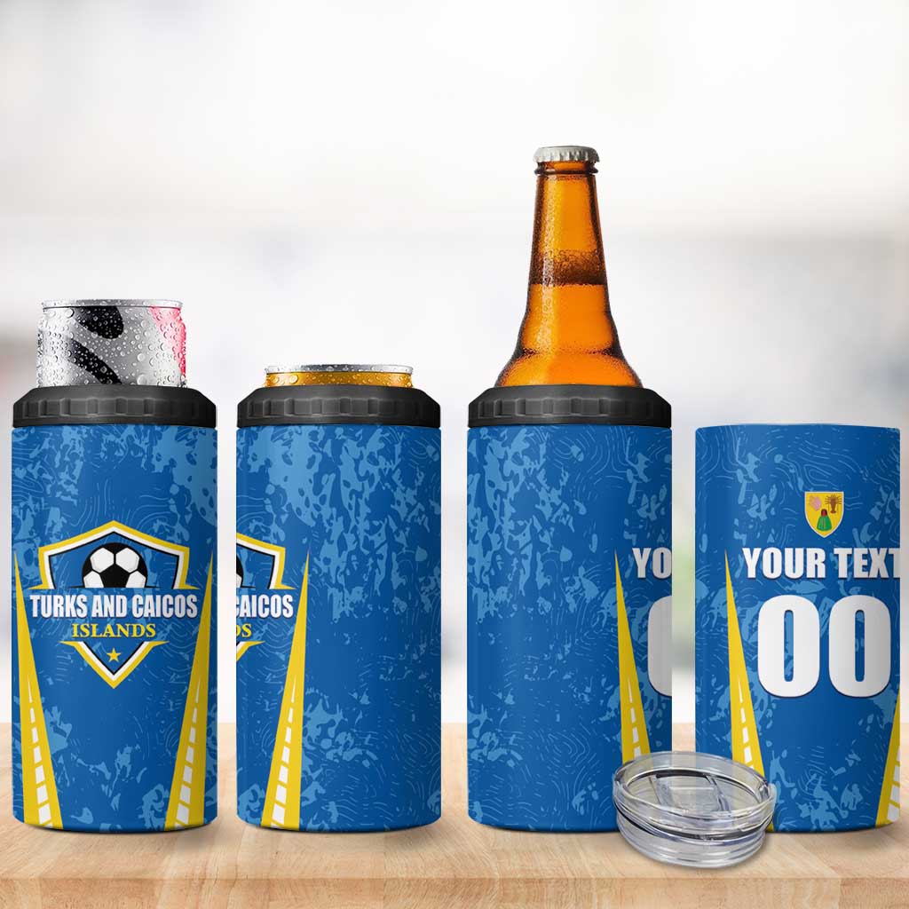 Custom Turks and Caicos Islands Football 4 in 1 Can Cooler Tumbler Team TCI Go Champions