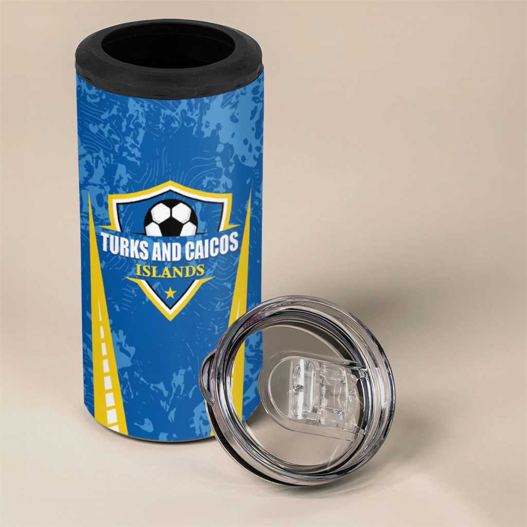 Custom Turks and Caicos Islands Football 4 in 1 Can Cooler Tumbler Team TCI Go Champions