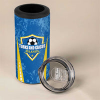 Custom Turks and Caicos Islands Football 4 in 1 Can Cooler Tumbler Team TCI Go Champions
