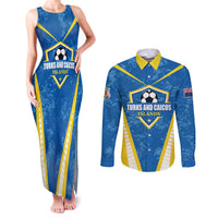 Custom Turks and Caicos Islands Football Couples Matching Tank Maxi Dress and Long Sleeve Button Shirt Team TCI Go Champions