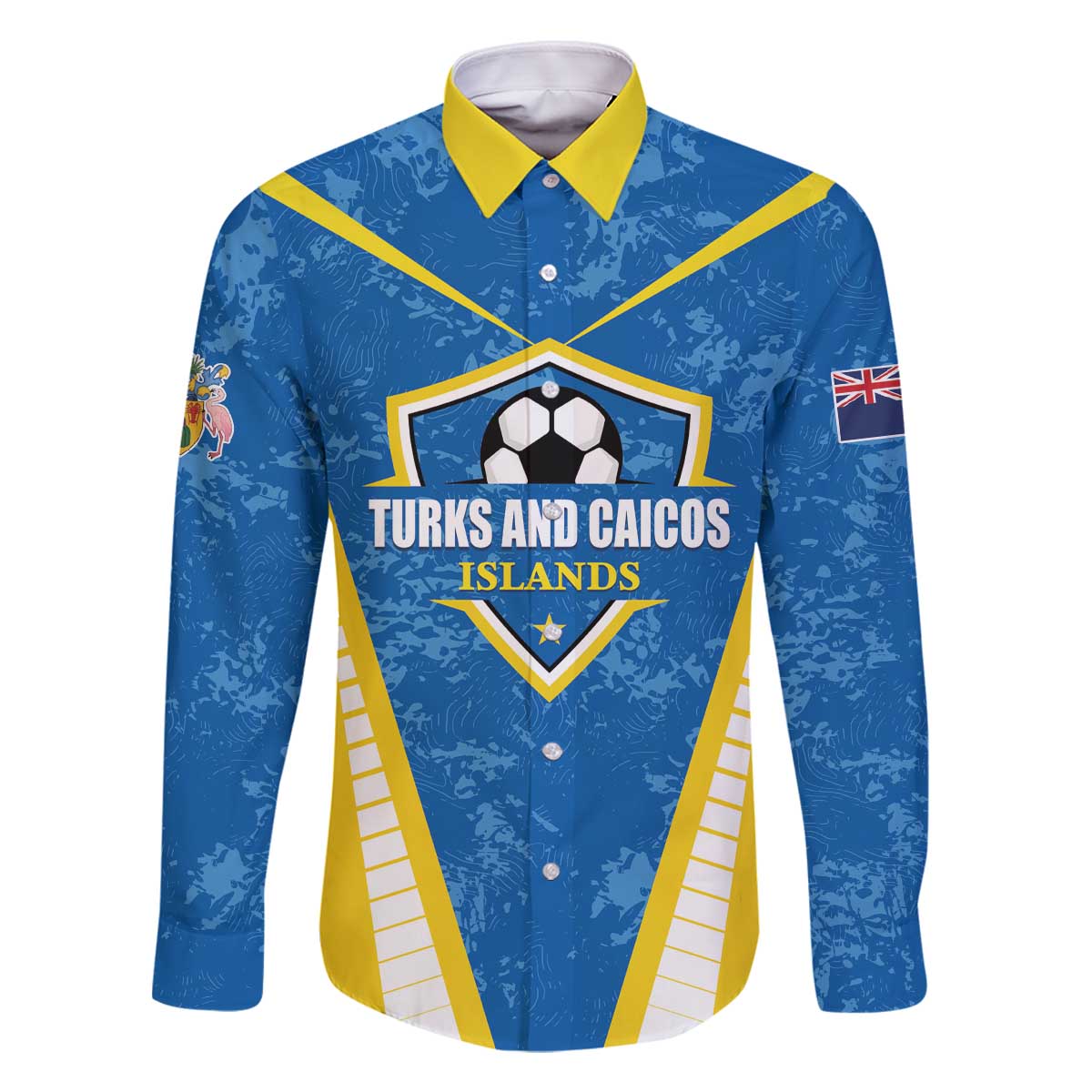 Custom Turks and Caicos Islands Football Family Matching Off The Shoulder Long Sleeve Dress and Hawaiian Shirt Team TCI Go Champions