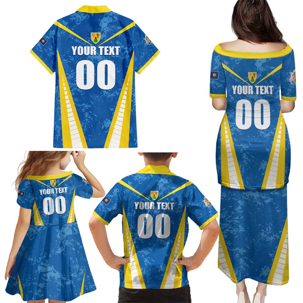 Custom Turks and Caicos Islands Football Family Matching Puletasi and Hawaiian Shirt Team TCI Go Champions