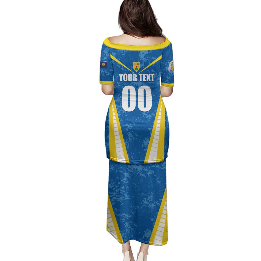 Custom Turks and Caicos Islands Football Family Matching Puletasi and Hawaiian Shirt Team TCI Go Champions