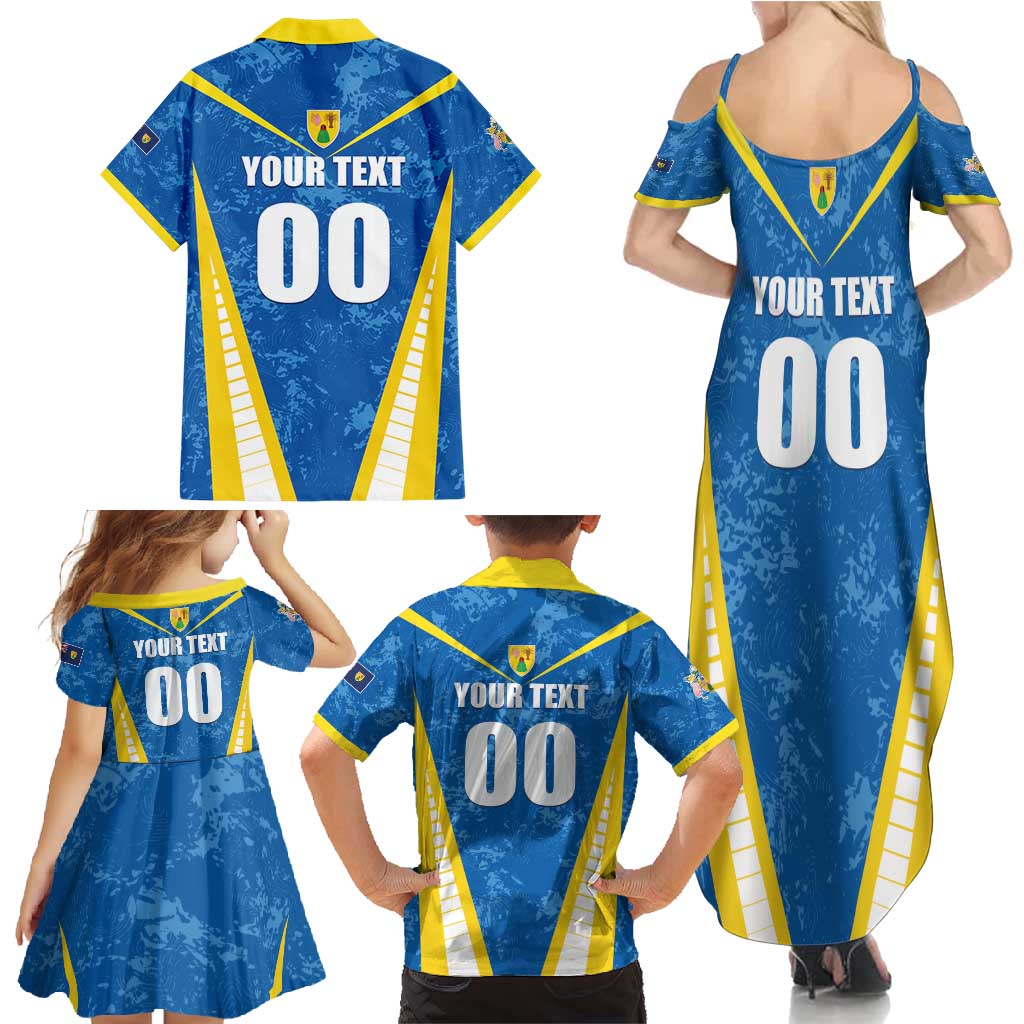 Custom Turks and Caicos Islands Football Family Matching Summer Maxi Dress and Hawaiian Shirt Team TCI Go Champions