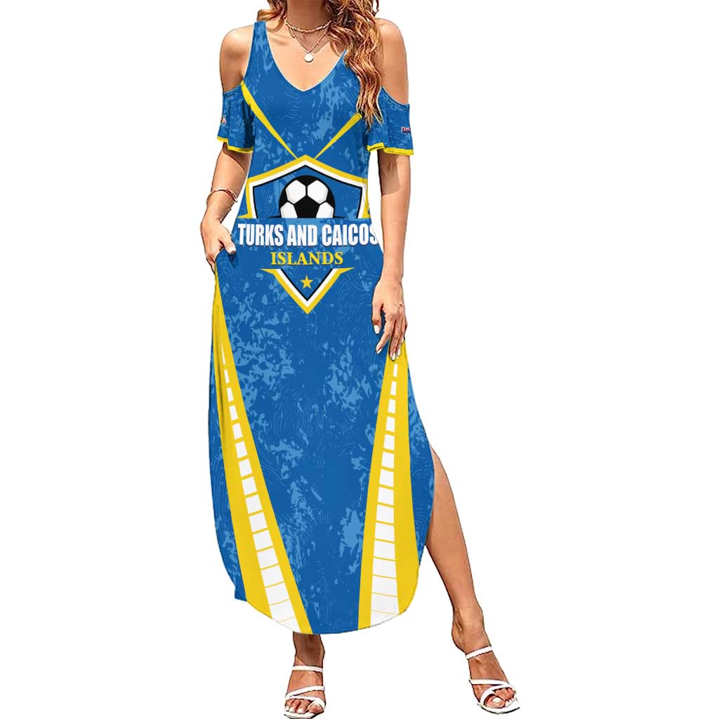 Custom Turks and Caicos Islands Football Family Matching Summer Maxi Dress and Hawaiian Shirt Team TCI Go Champions