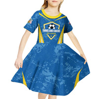 Custom Turks and Caicos Islands Football Kid Short Sleeve Dress Team TCI Go Champions