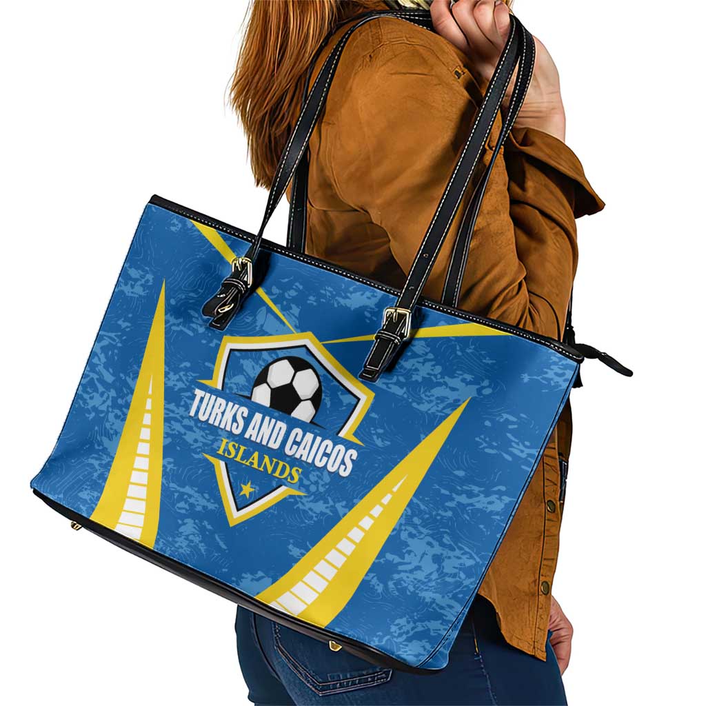 Turks and Caicos Islands Football Leather Tote Bag Team TCI Go Champions