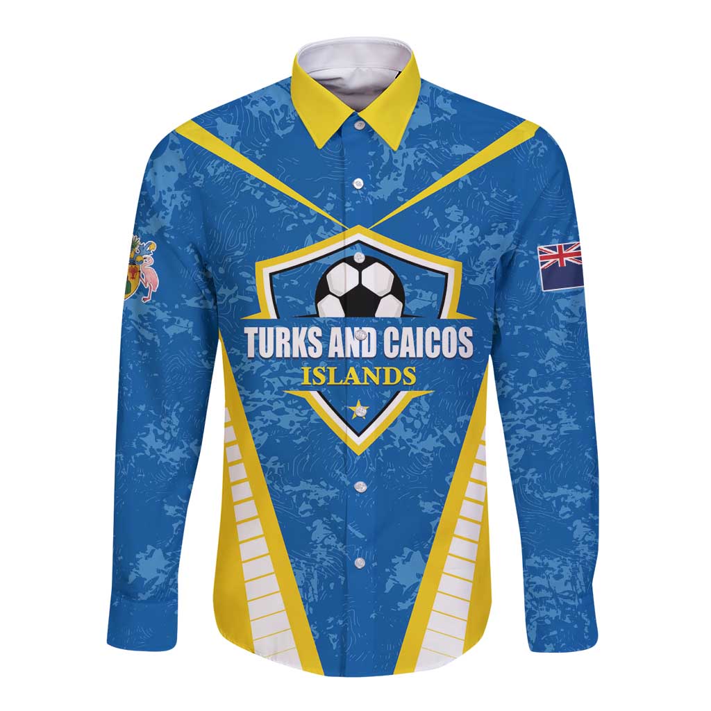 Custom Turks and Caicos Islands Football Long Sleeve Button Shirt Team TCI Go Champions
