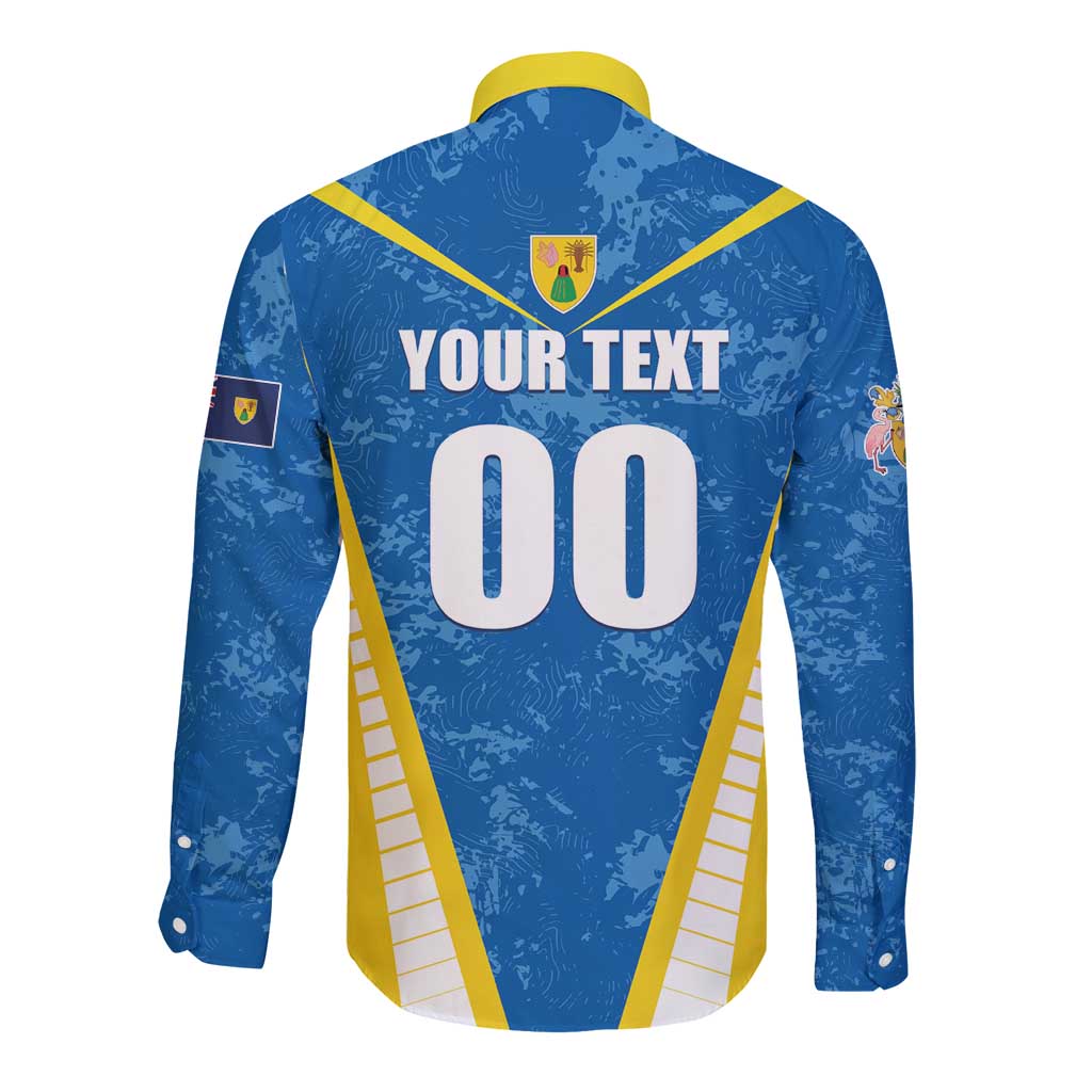 Custom Turks and Caicos Islands Football Long Sleeve Button Shirt Team TCI Go Champions