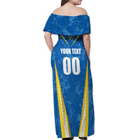 Custom Turks and Caicos Islands Football Off Shoulder Maxi Dress Team TCI Go Champions