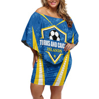 Custom Turks and Caicos Islands Football Off Shoulder Short Dress Team TCI Go Champions