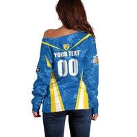 Custom Turks and Caicos Islands Football Off Shoulder Sweater Team TCI Go Champions