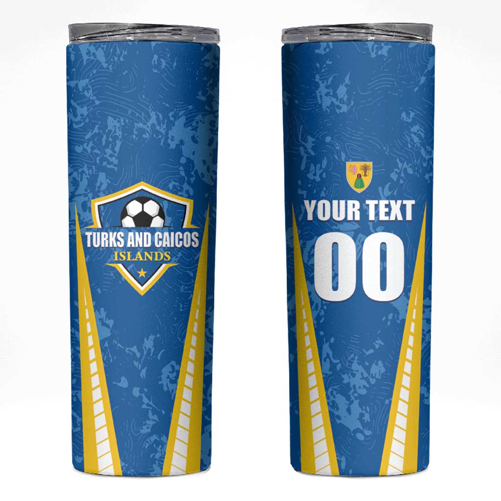 Custom Turks and Caicos Islands Football Skinny Tumbler Team TCI Go Champions