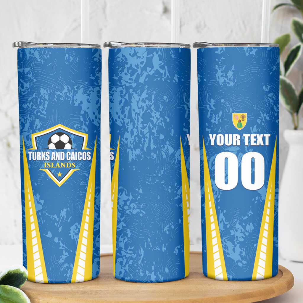 Custom Turks and Caicos Islands Football Skinny Tumbler Team TCI Go Champions
