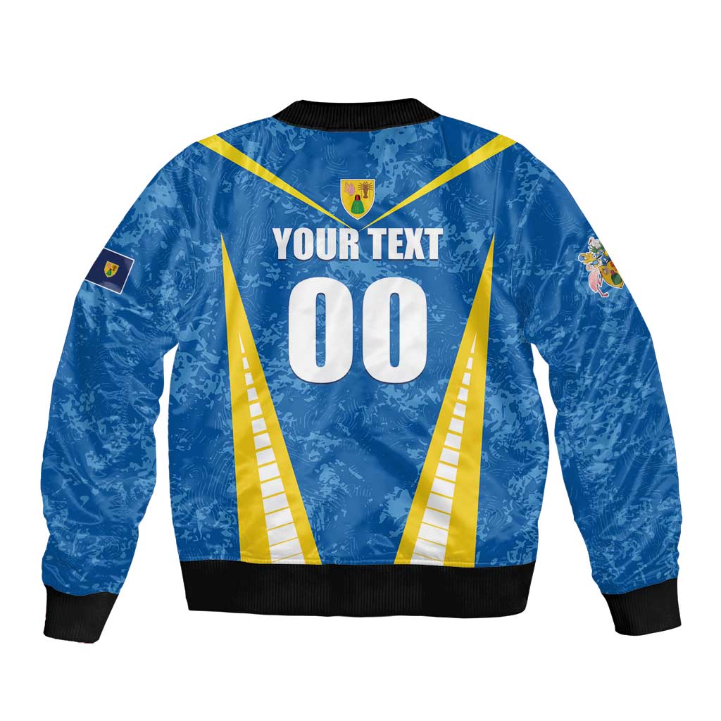 Custom Turks and Caicos Islands Football Sleeve Zip Bomber Jacket Team TCI Go Champions