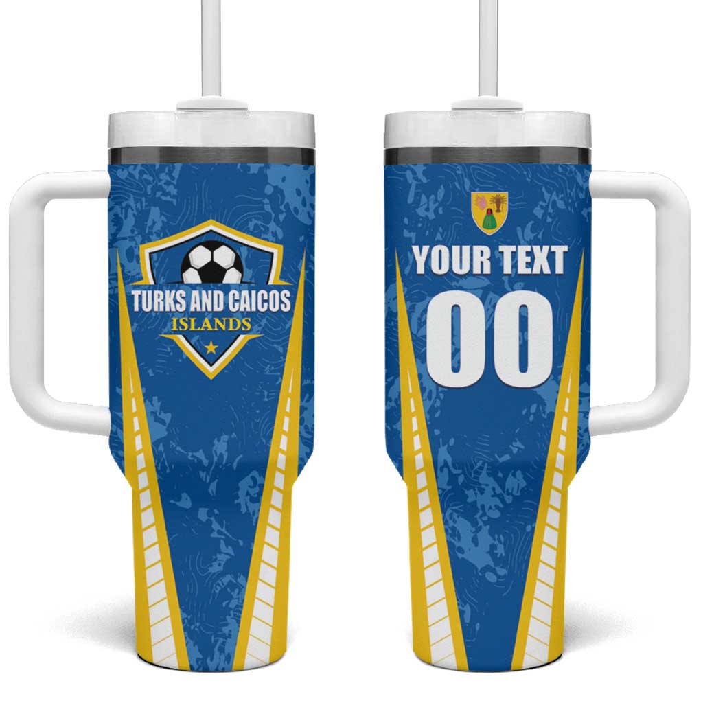 Custom Turks and Caicos Islands Football Tumbler With Handle Team TCI Go Champions